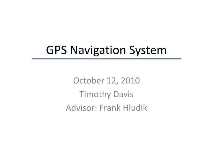 gps navigation syste m