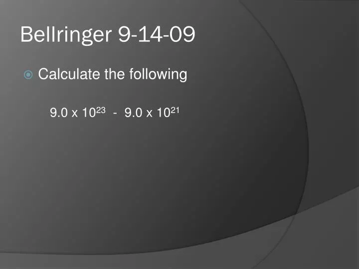 bellringer 9 14 09