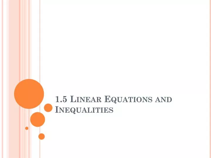 1 5 linear equations and inequalities