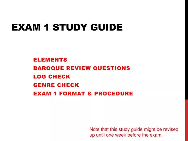 exam 1 study guide