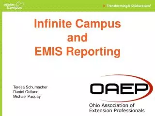 Infinite Campus and EMIS Reporting