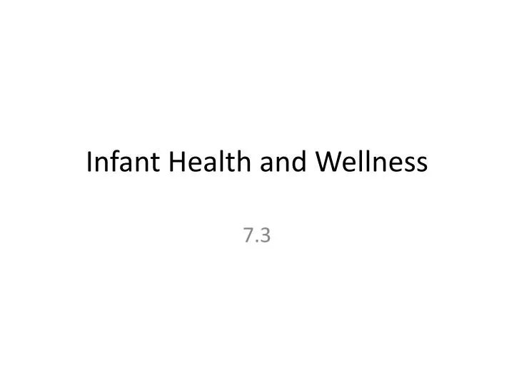 infant health and wellness