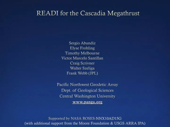 readi for the cascadia megathrust