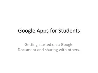 Google Apps for Students