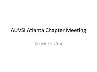 AUVSI Atlanta Chapter Meeting