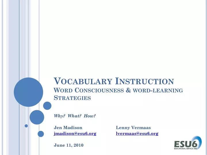 PDF) Vocabulary Learning and Instruction