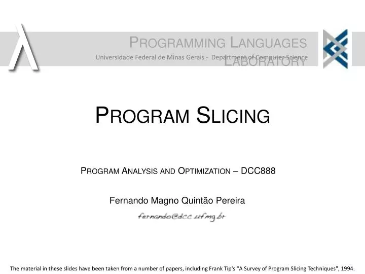 program slicing