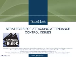 STRATEGIES FOR ATTACKING ATTENDANCE CONTROL ISSUES