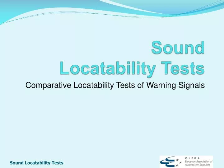 sound locatability tests