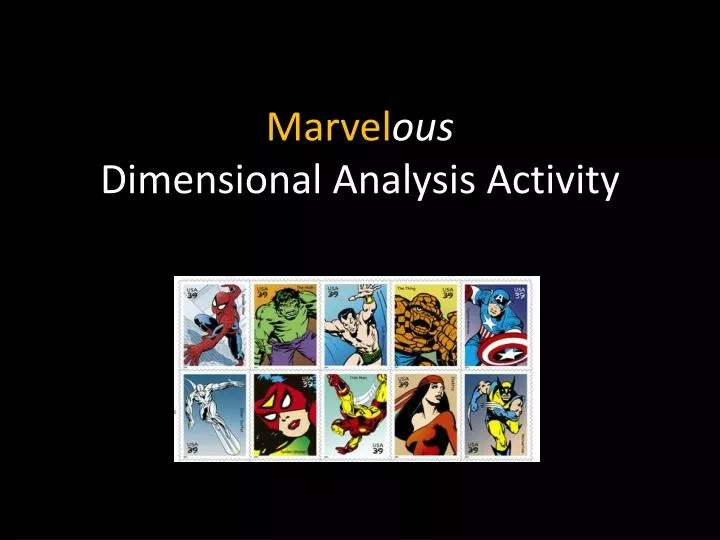 marvel ous dimensional analysis activity
