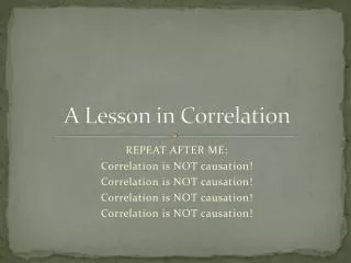 A Lesson in Correlation