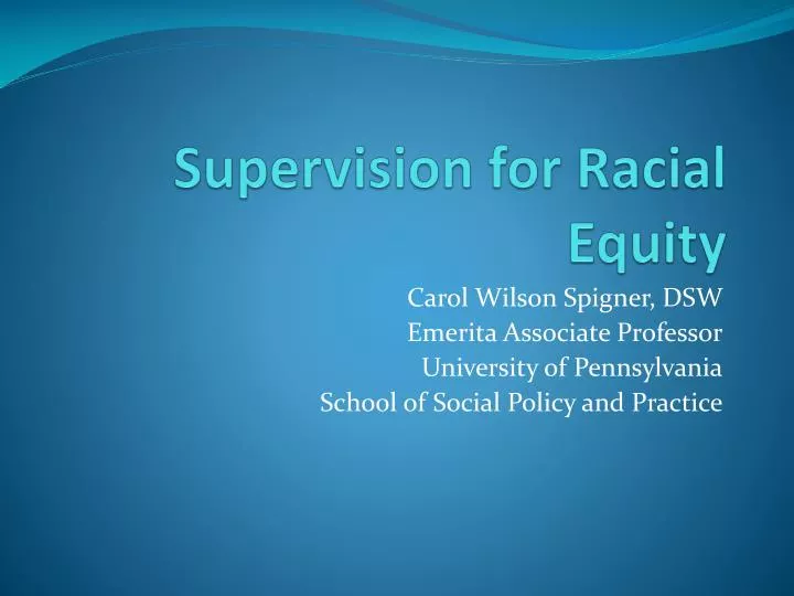 supervision for racial equity