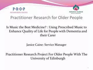 Practitioner Research for Older People