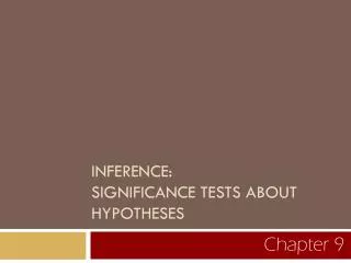 Inference: significance Tests about hypotheses