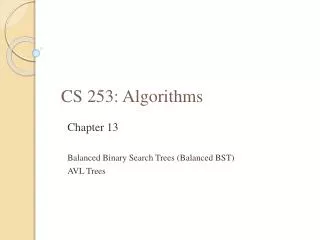 CS 253: Algorithms