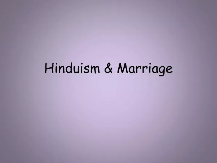 hinduism marriage