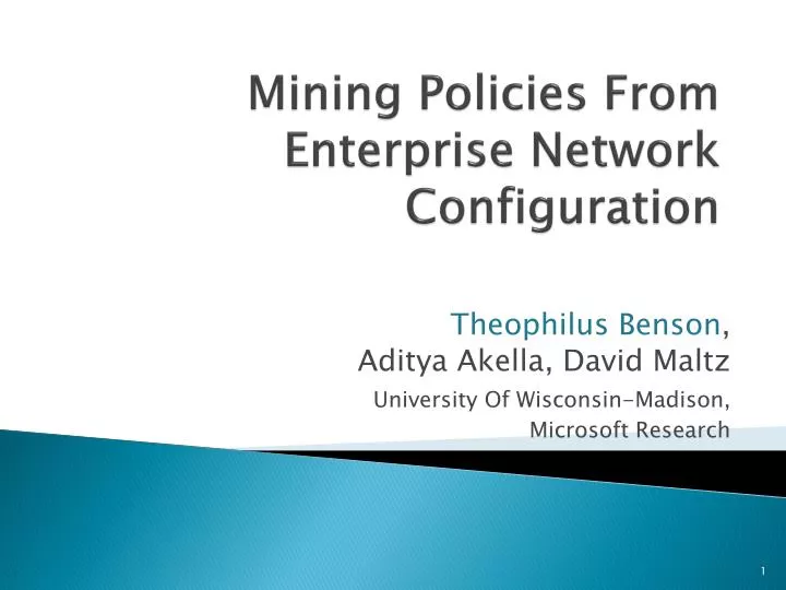 mining policies from enterprise network configuration