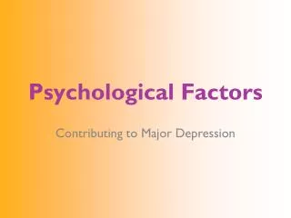 Psychological Factors