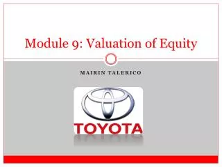 Module 9 : Valuation of Equity