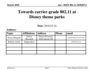 Towards carrier-grade 802.11 at Disney theme parks