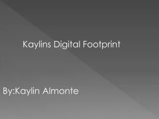 Kaylins Digital Footprint By:Kaylin Almonte