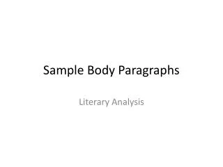 Sample Body Paragraphs
