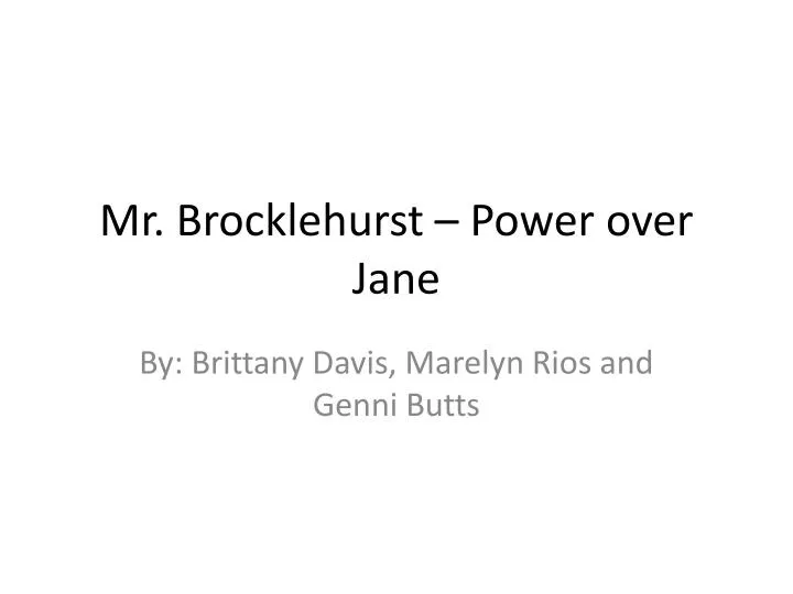 mr brocklehurst power over jane