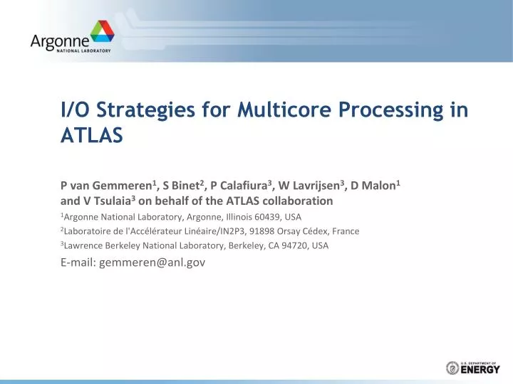 i o strategies for multicore processing in atlas
