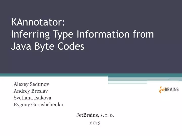 kannotator inferring type information from java byte codes