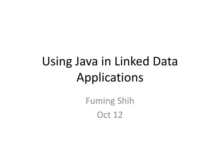 using java in linked data applications