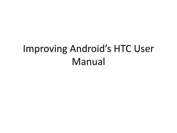 improving android s htc user manual