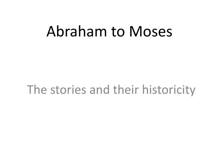 abraham to moses