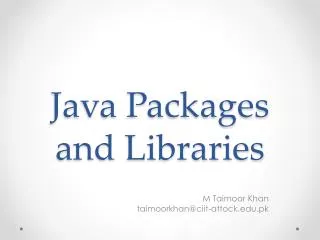 Java Packages and Libraries