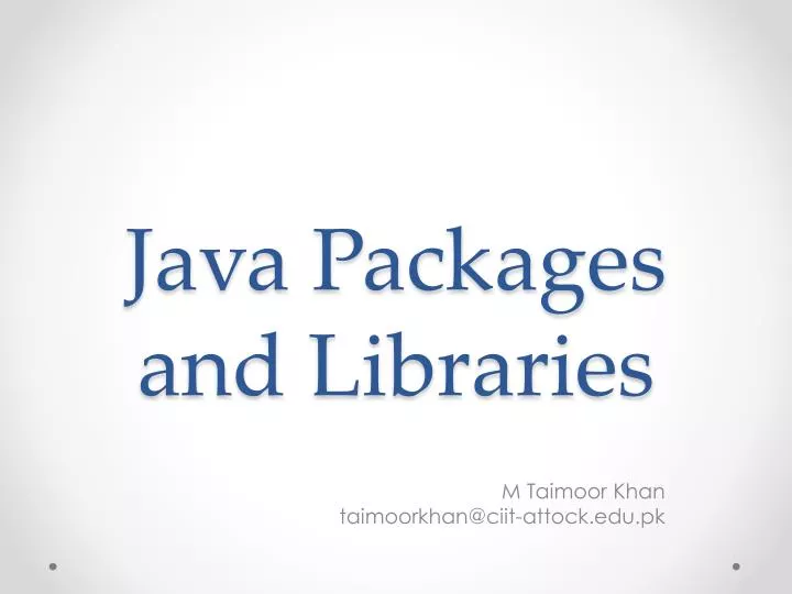 java packages and libraries