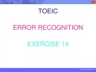 TOEIC ERROR RECOGNITION EXERCISE 14