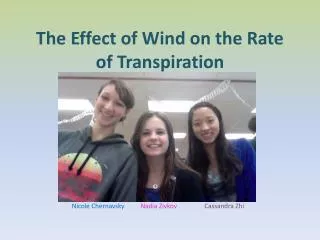 The Effect of Wind on the Rate of Transpiration