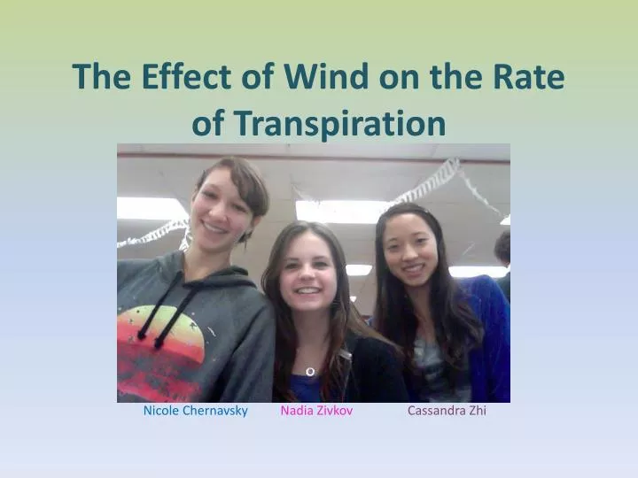 the effect of wind on the rate of transpiration