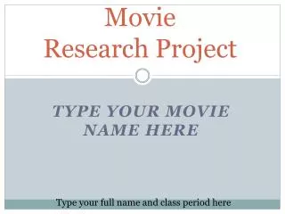 Movie Research Project