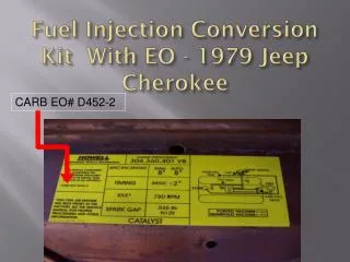 Fuel Injection Conversion Kit With EO - 1979 Jeep Cherokee