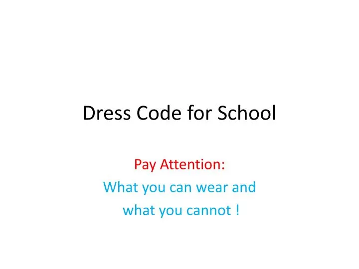 dress code for school