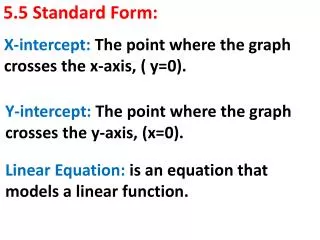 5.5 Standard Form: