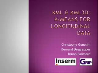 KmL &amp; KML3D : K- Means FOr Longitudinal Data