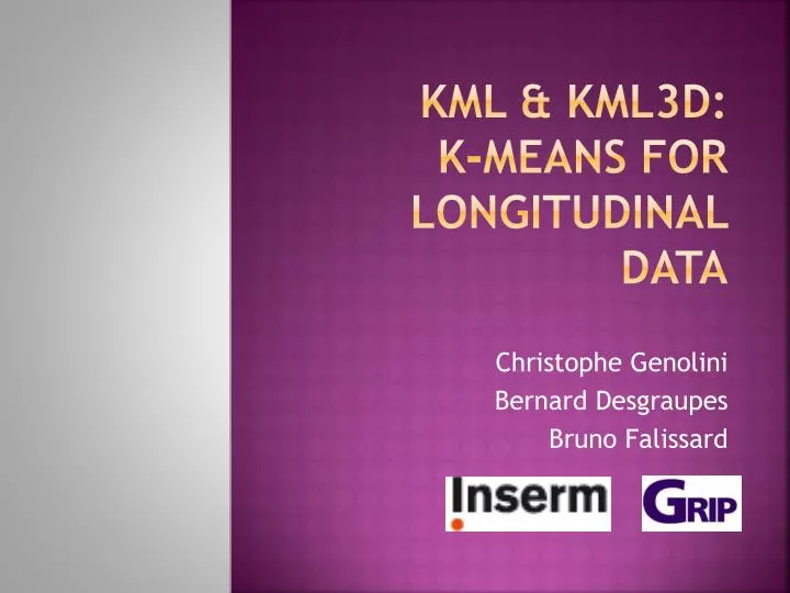 kml kml3d k means for longitudinal data