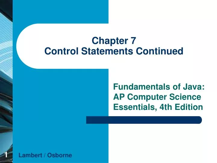 chapter 7 control statements continued