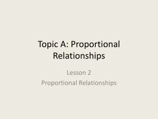 Topic A: Proportional Relationships