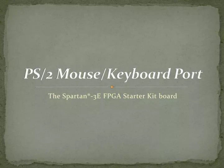 ps 2 mouse keyboard port