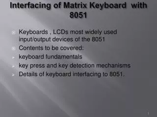 Interfacing of Matrix Keyboard with 8051