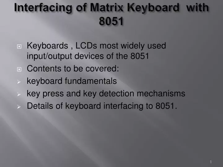 interfacing of matrix keyboard with 8051