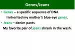 Genes /Jeans - slide 1