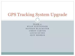 GPS Tracking System Upgrade